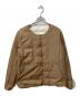 TAION（タイオン）の古着「リバーシブルクルーネックダウンブルゾン」｜アイボリー×ブラウン