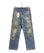 MM6 Maison Margielaエムエムシックスメゾンマルジェラ）の古着「25SS DISTRESSED JEANS」｜ブルー