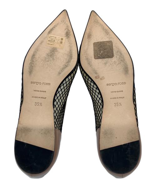 sergio rossi（セルジオロッシ）sergio rossi (セルジオロッシ) メッシュフラットパンプス ベージュ サイズ:35 1/2の古着・服飾アイテム