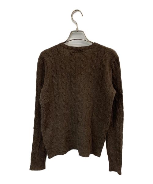 POLO RALPH LAUREN（ポロ・ラルフローレン）POLO RALPH LAUREN (ポロ・ラルフローレン) Vネックケーブルニット ブラウン サイズ:Sの古着・服飾アイテム