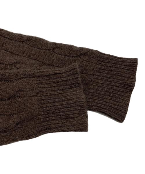 POLO RALPH LAUREN（ポロ・ラルフローレン）POLO RALPH LAUREN (ポロ・ラルフローレン) Vネックケーブルニット ブラウン サイズ:Sの古着・服飾アイテム