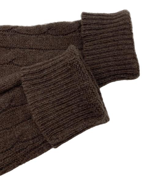 POLO RALPH LAUREN（ポロ・ラルフローレン）POLO RALPH LAUREN (ポロ・ラルフローレン) Vネックケーブルニット ブラウン サイズ:Sの古着・服飾アイテム