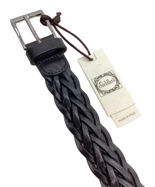 SADDLER'S（サドラーズ）SADDLER'S (サドラーズ) 編み込みレザーベルト ブラック 未使用品の古着・服飾アイテム