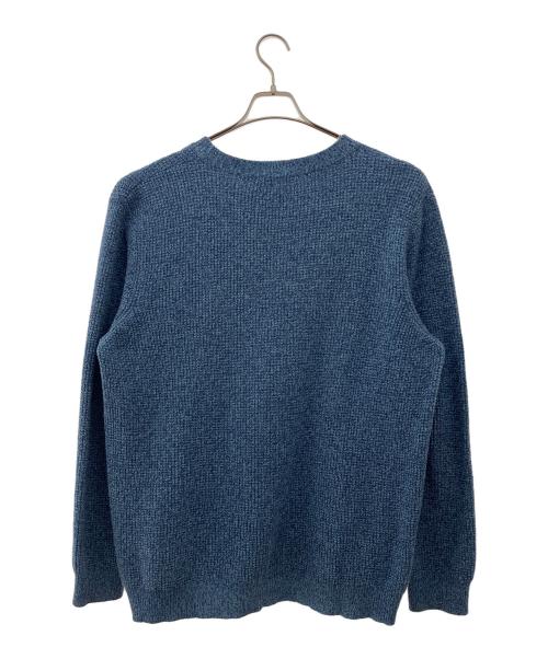 maison kitsune（メゾンキツネ）maison kitsune (メゾンキツネ) クルーネックニット ブルー サイズ:Lの古着・服飾アイテム