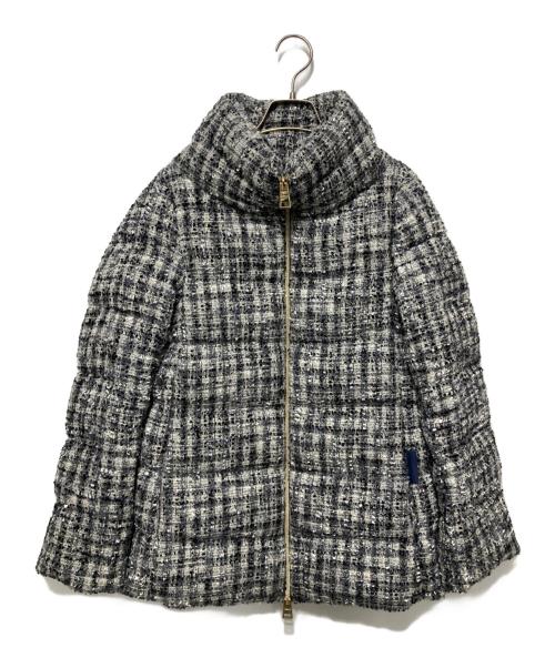 HERNO（ヘルノ）HERNO (ヘルノ) ツイードショートダウン グレー×ホワイト サイズ:40の古着・服飾アイテム