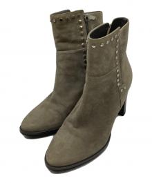 JIMMY CHOO（ジミーチュウ）の古着「スエードスタッズブーツ」｜グレー