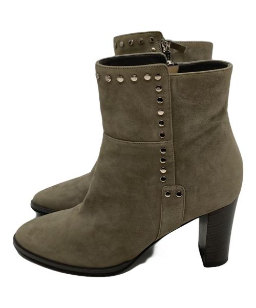 JIMMY CHOO（ジミーチュウ）JIMMY CHOO (ジミーチュウ) スエードスタッズブーツ グレー サイズ:36の古着・服飾アイテム