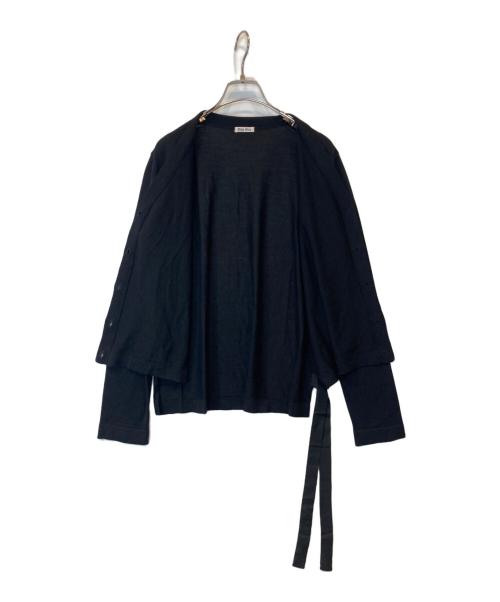 MIU MIU（ミュウミュウ）MIU MIU (ミュウミュウ) カーディガン ブラック サイズ:42の古着・服飾アイテム
