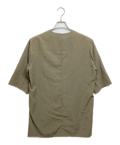 HER.（ハー）HER. (ハー) リネン混半袖ジャケット オリーブ サイズ:Freeの古着・服飾アイテム