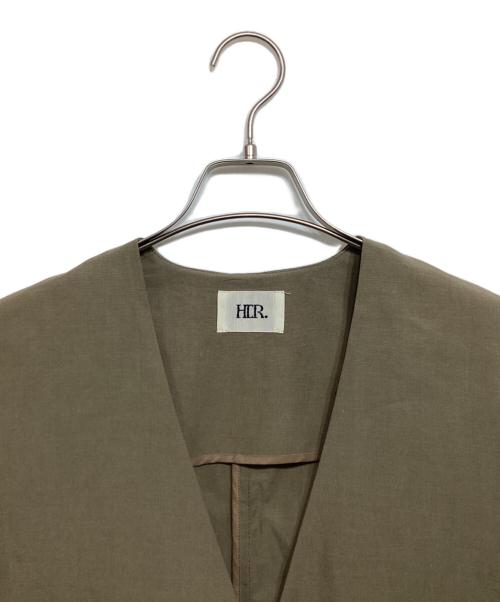 HER.（ハー）HER. (ハー) リネン混半袖ジャケット オリーブ サイズ:Freeの古着・服飾アイテム
