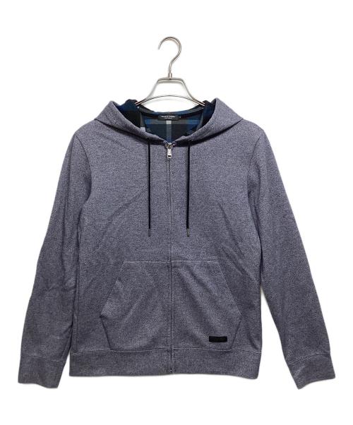 BLACK LABEL CRESTBRIDGE（ブラックレーベル クレストブリッジ）BLACK LABEL CRESTBRIDGE (ブラックレーベル クレストブリッジ) 裏チェックジップパーカー ブルー サイズ:Mの古着・服飾アイテム