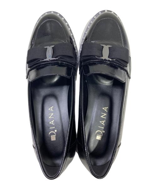 DIANA（ダイアナ）DIANA (ダイアナ) リボンパールローファー ブラック サイズ:24cmの古着・服飾アイテム