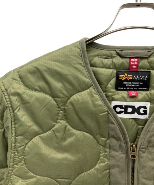 CDG（シーディージー）CDG (シーディージー) ALPHA (アルファ) キルティングジャケット オリーブ サイズ:Ｓの古着・服飾アイテム
