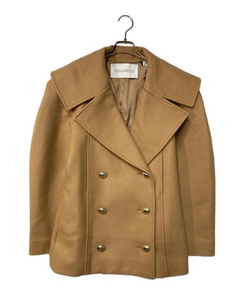 NINA RICCI（ニナリッチ）NINA RICCI (ニナリッチ) ダブルブレスト ウール混コート キャメル サイズ:36の古着・服飾アイテム