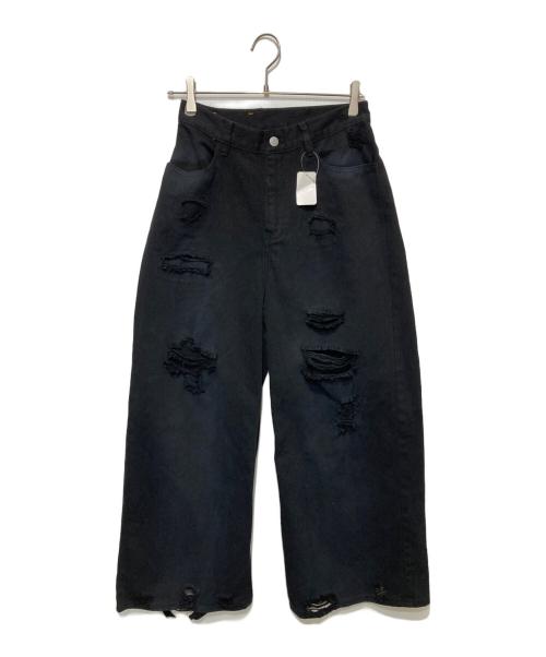 Knuth Marf（クヌースマーフ）Knuth Marf (クヌースマーフ) damage denim pants/ダメージデニムパンツ ブラック サイズ:Sの古着・服飾アイテム