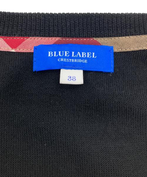 BLUE LABEL CRESTBRIDGE（ブルーレーベルクレストブリッジ）BLUE LABEL CRESTBRIDGE (ブルーレーベルクレストブリッジ) ニットカーディガン/クルーネックニットカーディガン ブラック サイズ:38の古着・服飾アイテム