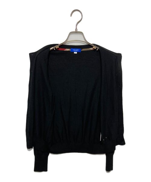 BLUE LABEL CRESTBRIDGE（ブルーレーベルクレストブリッジ）BLUE LABEL CRESTBRIDGE (ブルーレーベルクレストブリッジ) ウォッシャブルウールカーディガン ブラック サイズ:38の古着・服飾アイテム