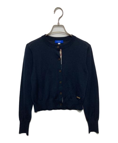 BLUE LABEL CRESTBRIDGE（ブルーレーベルクレストブリッジ）BLUE LABEL CRESTBRIDGE (ブルーレーベルクレストブリッジ) クルーネックカーディガン ネイビー サイズ:38の古着・服飾アイテム