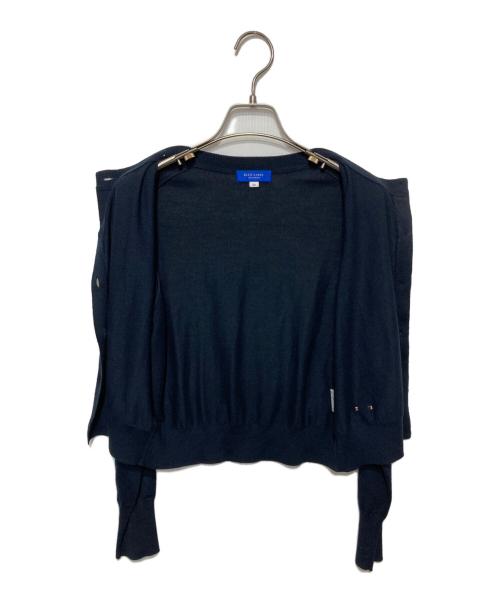 BLUE LABEL CRESTBRIDGE（ブルーレーベルクレストブリッジ）BLUE LABEL CRESTBRIDGE (ブルーレーベルクレストブリッジ) クルーネックカーディガン ネイビー サイズ:38の古着・服飾アイテム