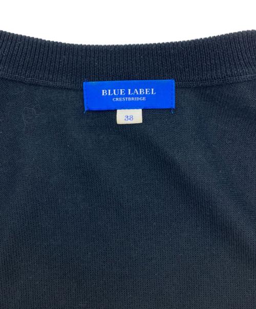 BLUE LABEL CRESTBRIDGE（ブルーレーベルクレストブリッジ）BLUE LABEL CRESTBRIDGE (ブルーレーベルクレストブリッジ) クルーネックカーディガン ネイビー サイズ:38の古着・服飾アイテム