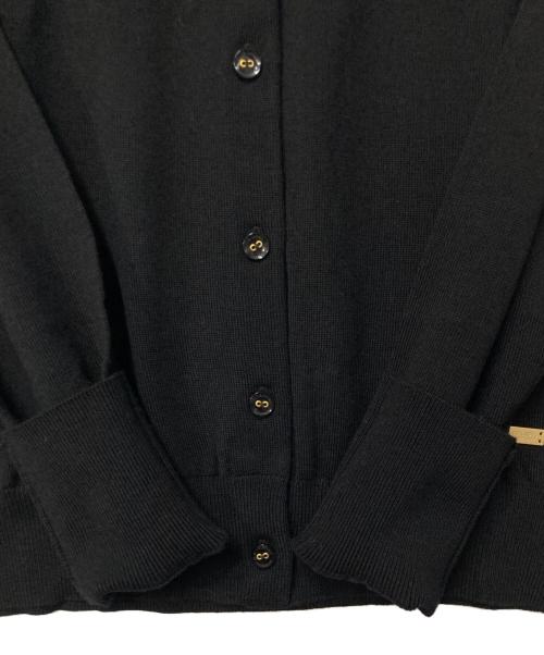 BLUE LABEL CRESTBRIDGE（ブルーレーベルクレストブリッジ）BLUE LABEL CRESTBRIDGE (ブルーレーベルクレストブリッジ) クルーネックカーディガン ブラック サイズ:38の古着・服飾アイテム