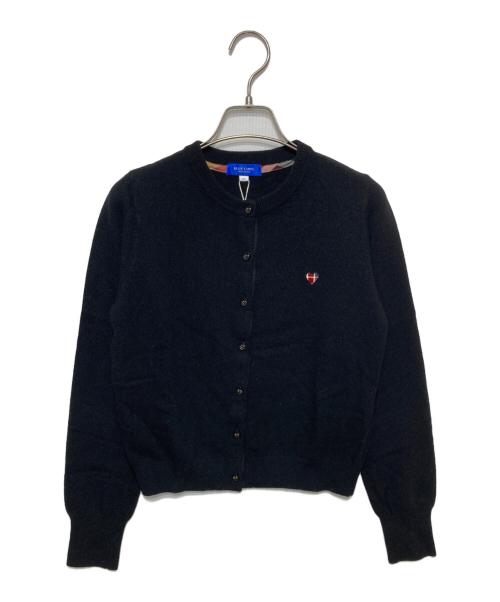 BLUE LABEL CRESTBRIDGE（ブルーレーベルクレストブリッジ）BLUE LABEL CRESTBRIDGE (ブルーレーベルクレストブリッジ) ハート刺繍カーディガン/クルーネックカーディガン ブラック サイズ:38の古着・服飾アイテム
