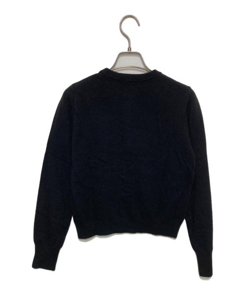 BLUE LABEL CRESTBRIDGE（ブルーレーベルクレストブリッジ）BLUE LABEL CRESTBRIDGE (ブルーレーベルクレストブリッジ) ハート刺繍カーディガン/クルーネックカーディガン ブラック サイズ:38の古着・服飾アイテム