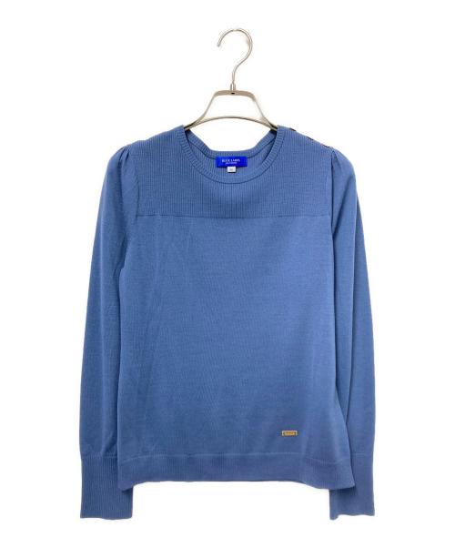 BLUE LABEL CRESTBRIDGE（ブルーレーベルクレストブリッジ）BLUE LABEL CRESTBRIDGE (ブルーレーベルクレストブリッジ) ハイゲージウォッシャブルウールプルオーバー ブルー サイズ:38の古着・服飾アイテム