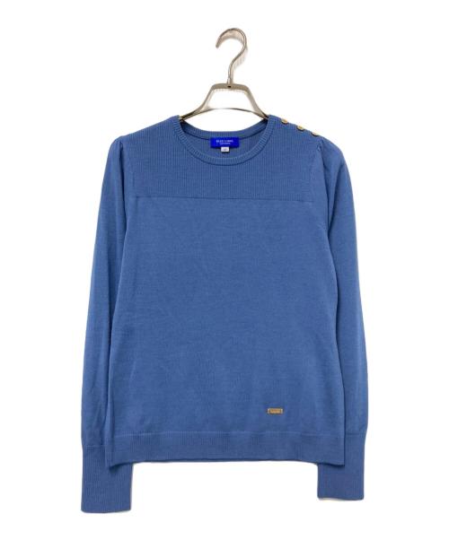 BLUE LABEL CRESTBRIDGE（ブルーレーベルクレストブリッジ）BLUE LABEL CRESTBRIDGE (ブルーレーベルクレストブリッジ) ハイゲージウォッシャブルウールプルオーバー ブルー サイズ:38の古着・服飾アイテム