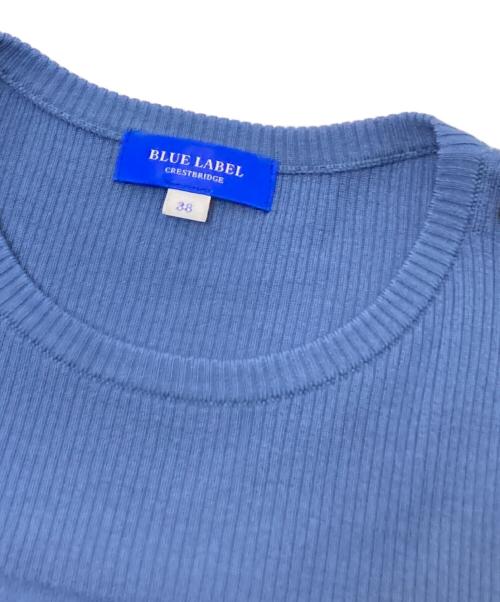 BLUE LABEL CRESTBRIDGE（ブルーレーベルクレストブリッジ）BLUE LABEL CRESTBRIDGE (ブルーレーベルクレストブリッジ) ハイゲージウォッシャブルウールプルオーバー ブルー サイズ:38の古着・服飾アイテム