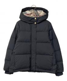 BLUE LABEL CRESTBRIDGE（ブルーレーベルクレストブリッジ）の古着「ハイマルチピーチタフタショートダウンコート」｜ネイビー