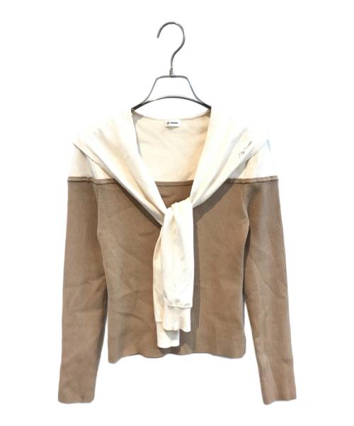 Lily Brown（リリーブラウン）Lily Brown (リリーブラウン) セーラーカーデレイヤードニット ベージュ サイズ:Freeの古着・服飾アイテム