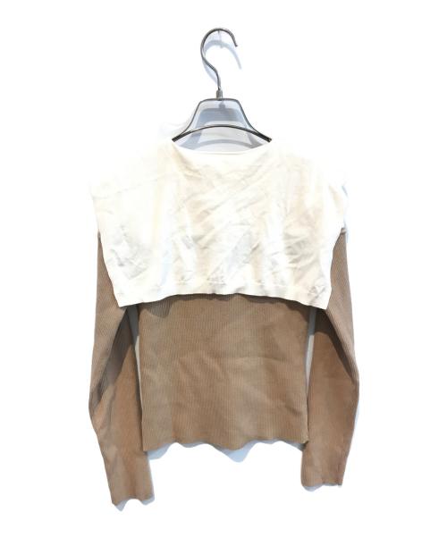 Lily Brown（リリーブラウン）Lily Brown (リリーブラウン) セーラーカーデレイヤードニット ベージュ サイズ:Freeの古着・服飾アイテム