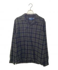POLO RALPH LAUREN（ポロ・ラルフローレン）の古着「クラシックフィットチェックフランネルキャンプシャツ」｜グリーン