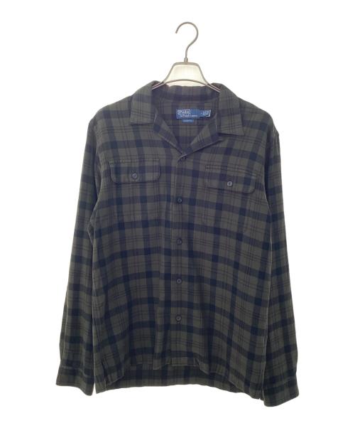 POLO RALPH LAUREN（ポロ・ラルフローレン）POLO RALPH LAUREN (ポロ・ラルフローレン) クラシックフィットチェックフランネルキャンプシャツ グリーン サイズ:Mの古着・服飾アイテム