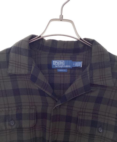 POLO RALPH LAUREN（ポロ・ラルフローレン）POLO RALPH LAUREN (ポロ・ラルフローレン) クラシックフィットチェックフランネルキャンプシャツ グリーン サイズ:Mの古着・服飾アイテム