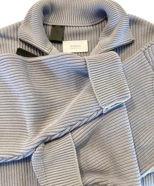 STUDIOUS（ステュディオス）STUDIOUS (ステュディオス) N.HOOLYWOOD (エヌ ハリウッド) 別注 DRIVERS KNIT ライトグレー サイズ:36の古着・服飾アイテム