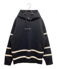 EMPORIO ARMANI（エンポリオ アルマーニ）の古着「テーピングラインロゴパーカー」｜ブラック