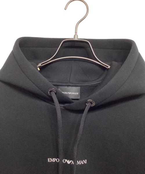 EMPORIO ARMANI（エンポリオ アルマーニ）EMPORIO ARMANI (エンポリオ アルマーニ) テーピングラインロゴパーカー ブラック サイズ:Lの古着・服飾アイテム