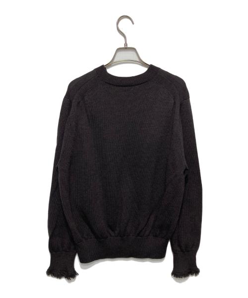 LOEFF（ロエフ）LOEFF (ロエフ) フリンジ Vネック ニット/LF W 9GG FRNG VN ブラウン サイズ:freeの古着・服飾アイテム