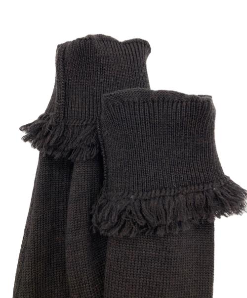 LOEFF（ロエフ）LOEFF (ロエフ) フリンジ Vネック ニット/LF W 9GG FRNG VN ブラウン サイズ:freeの古着・服飾アイテム