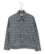 DEVEAUX×EDIFICEデヴォー×エディフィス）の古着「バスケットチェックトラッカージャケット」｜グリーン