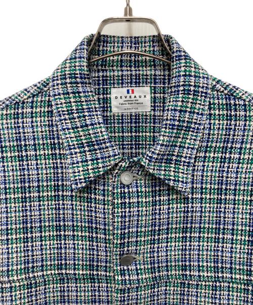 DEVEAUX（デヴォー）DEVEAUX (デヴォー) EDIFICE (エディフィス) バスケットチェックトラッカージャケット グリーン サイズ:Ｍの古着・服飾アイテム