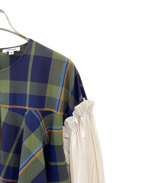 ENFOLD（エンフォルド）ENFOLD (エンフォルド) CO BROAD 3D SLEEVE SHIRT マルチカラー サイズ:38の古着・服飾アイテム