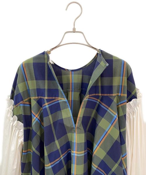 ENFOLD（エンフォルド）ENFOLD (エンフォルド) CO BROAD 3D SLEEVE SHIRT マルチカラー サイズ:38の古着・服飾アイテム