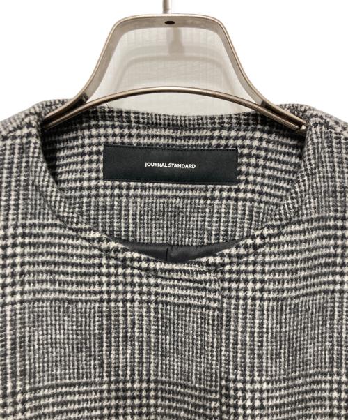 JOURNAL STANDARD（ジャーナルスタンダード）JOURNAL STANDARD (ジャーナルスタンダード) スーパー140ビーバーノーカラーショートコート グレー サイズ:38の古着・服飾アイテム