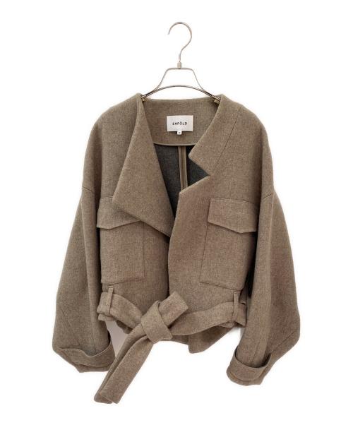 ENFOLD（エンフォルド）ENFOLD (エンフォルド) メルトンリバークロップドジャケット ベージュ サイズ:38の古着・服飾アイテム