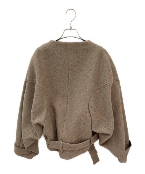 ENFOLD（エンフォルド）ENFOLD (エンフォルド) メルトンリバークロップドジャケット ベージュ サイズ:38の古着・服飾アイテム