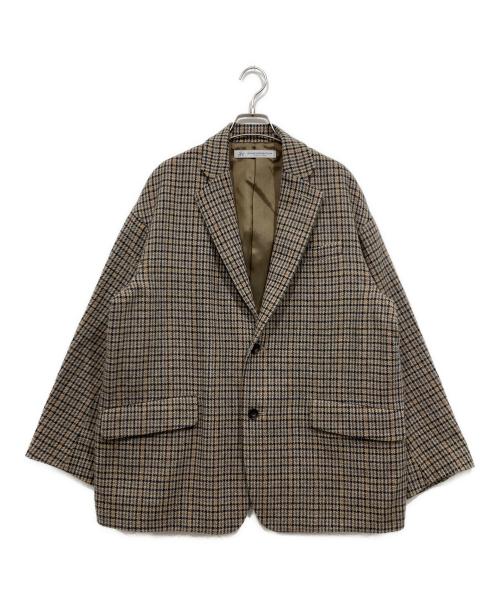 journal standard luxe（ジャーナルスタンダード ラックス）journal standard luxe (ジャーナルスタンダード ラックス) ツイードチェックジャケット ブラウン サイズ:Freeの古着・服飾アイテム