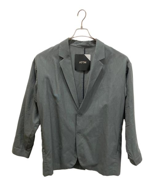 ATON（エイトン）ATON (エイトン) WOOL LINEN OVERSIZED JACKET/ウールリネンオーバーサイズジャケット グレー サイズ:04の古着・服飾アイテム